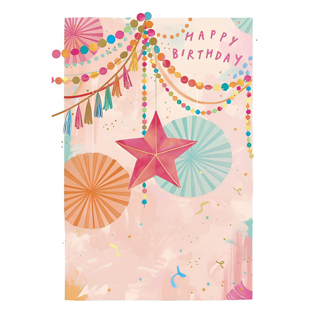Happy Birthday, Bunting and Tassles