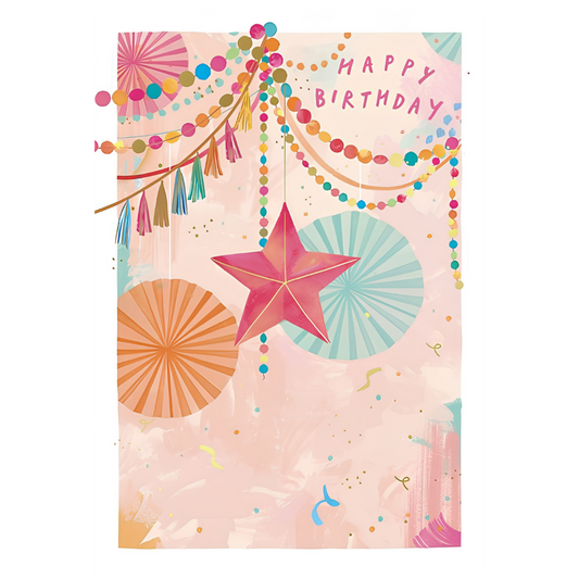 Happy Birthday, Bunting and Tassles