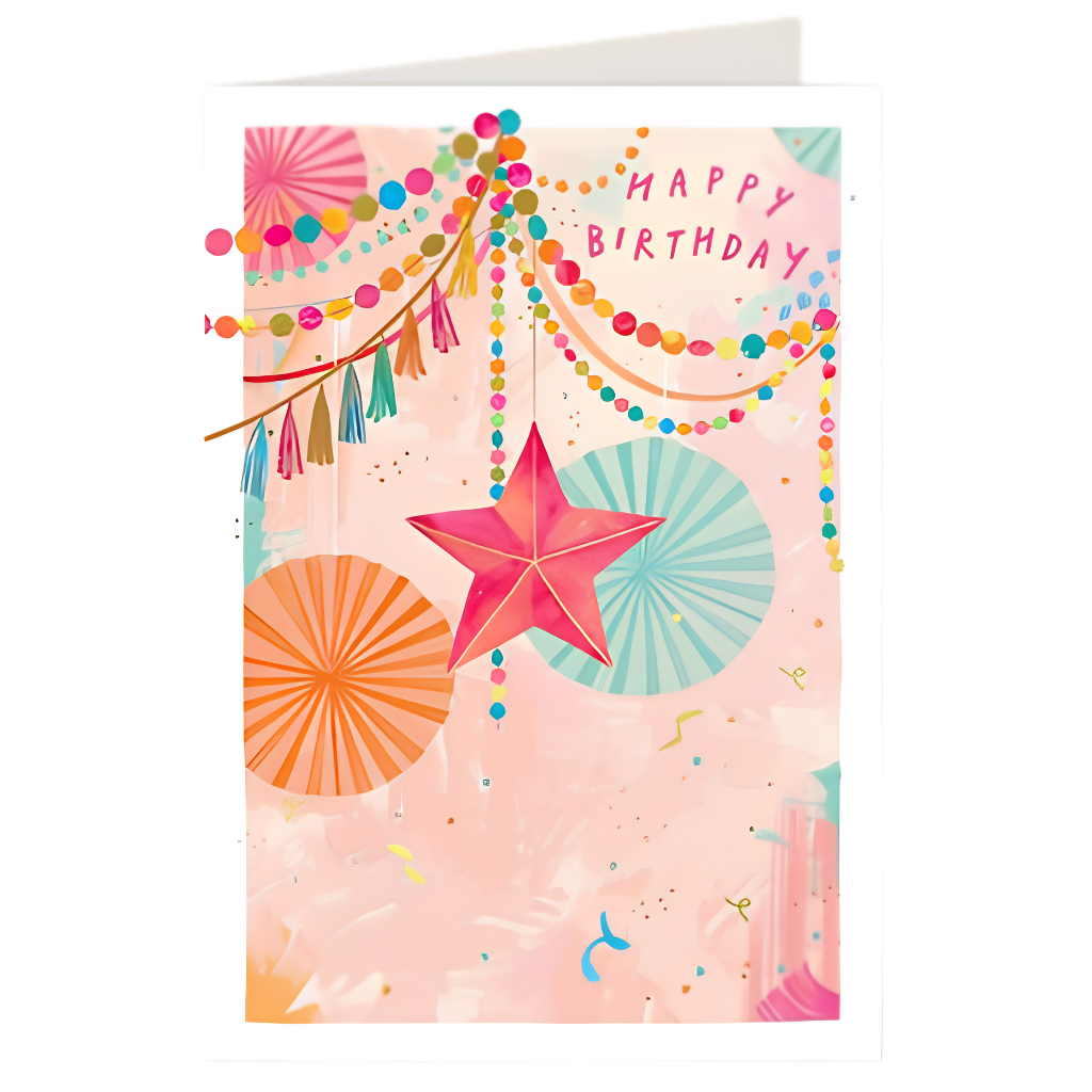 Happy Birthday, Bunting and Tassles