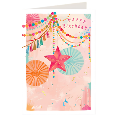 Happy Birthday, Bunting and Tassles
