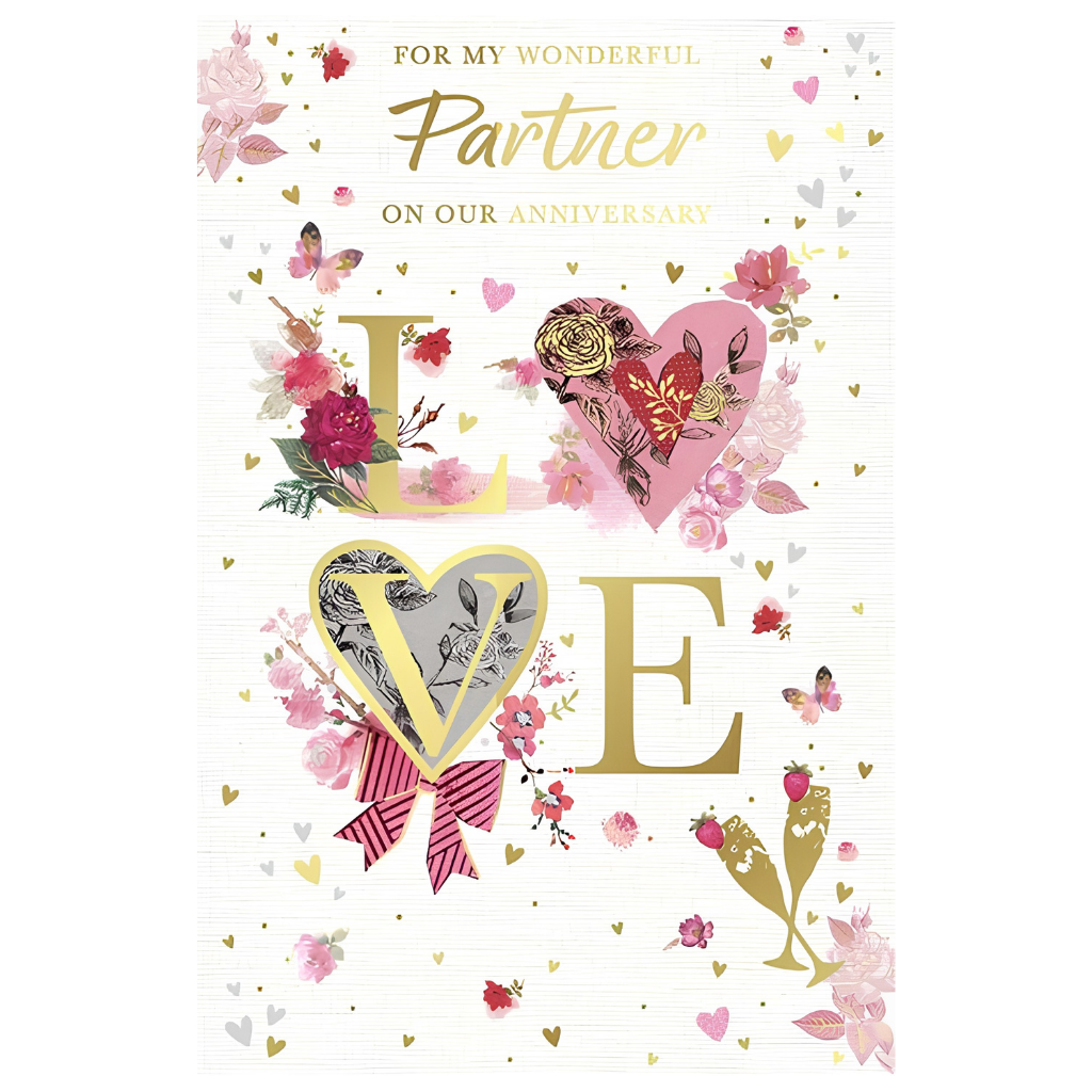 Anniversary Partner Love Typography with Watercolour