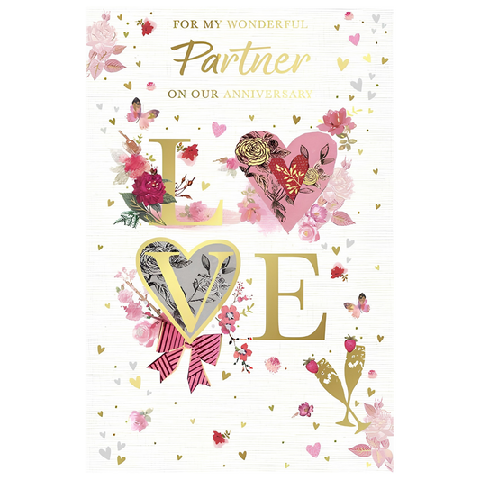 Anniversary Partner Love Typography with Watercolour