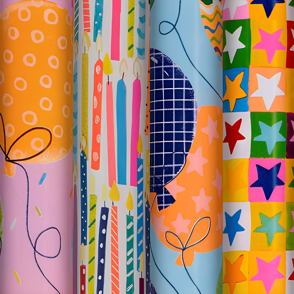 Paper Salad Roll Wrap 4m Pink Balloons [Des.:Pink Balloons]