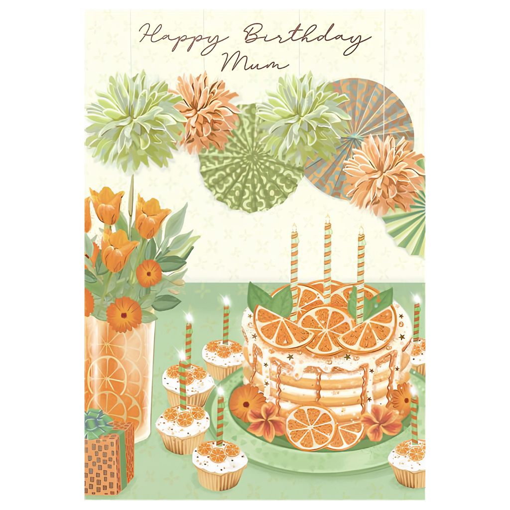 Mum Orange Cake Birthday Scene