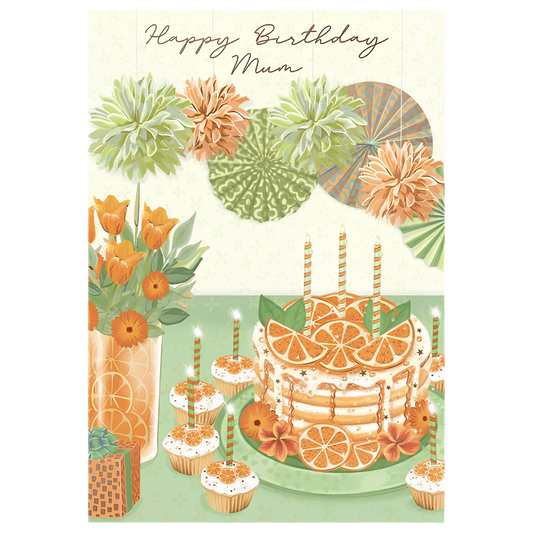 Mum Orange Cake Birthday Scene
