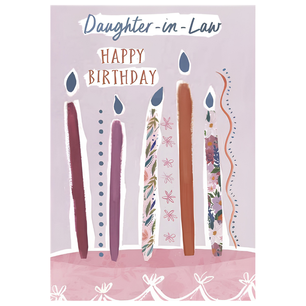 Daughter in Law Candles on Cake