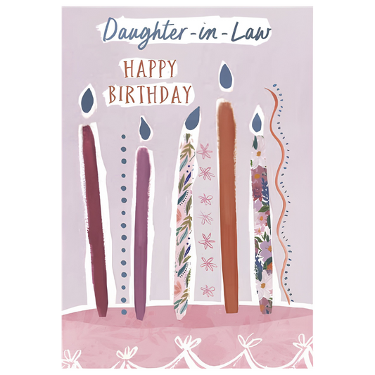 Daughter in Law Candles on Cake