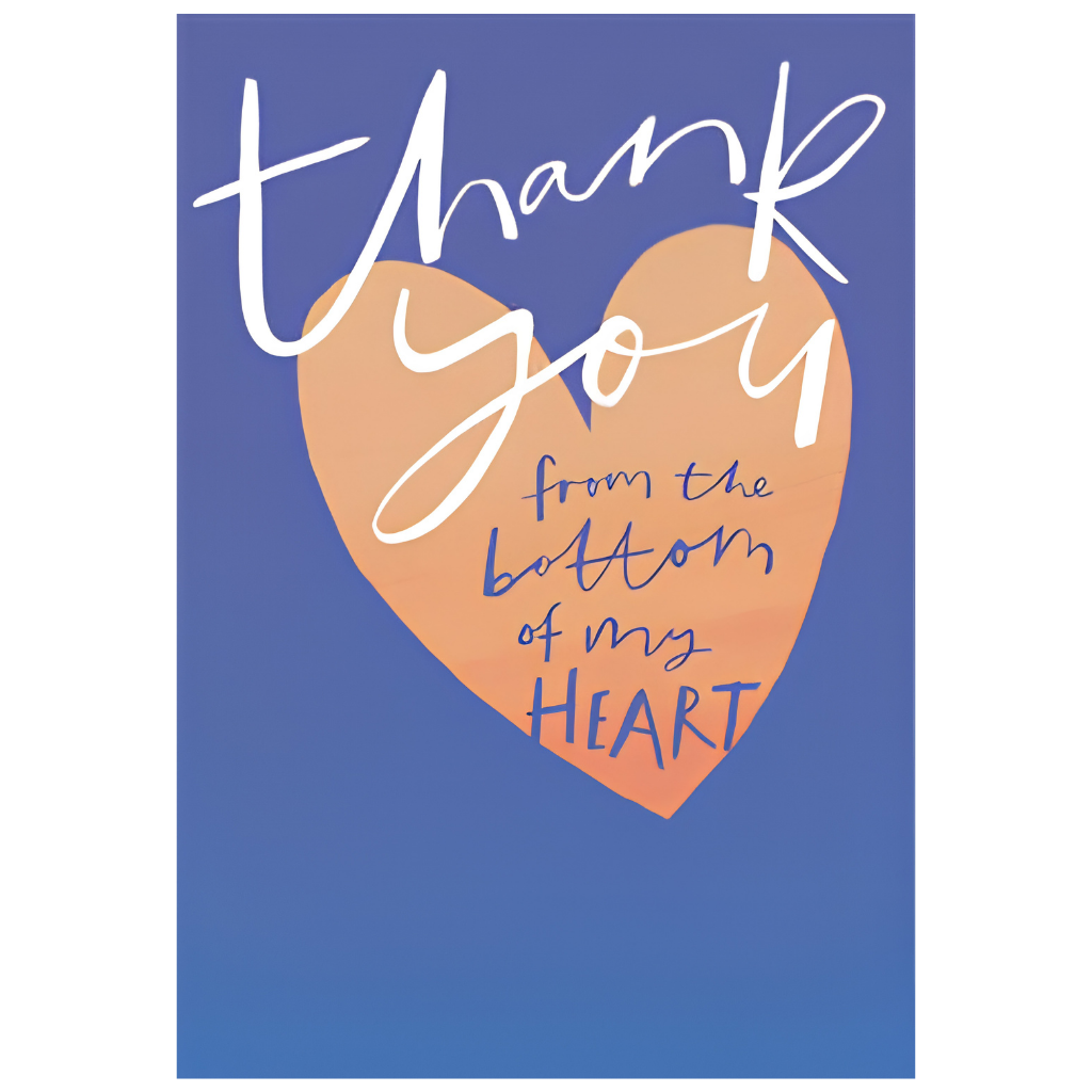 Thank You Gen Painted Text and Heart on Blue