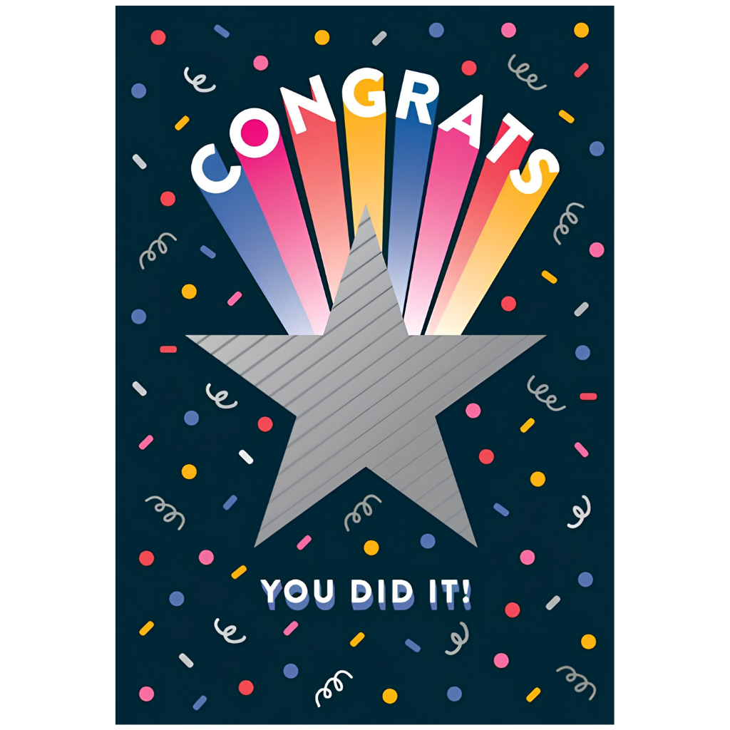 Congratulations Shooting Star & Confetti