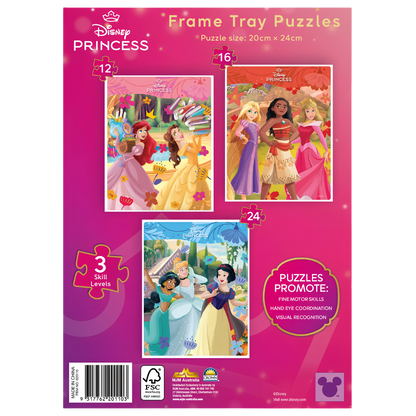 Disney Princess Frame Tray Puzzle 3pk