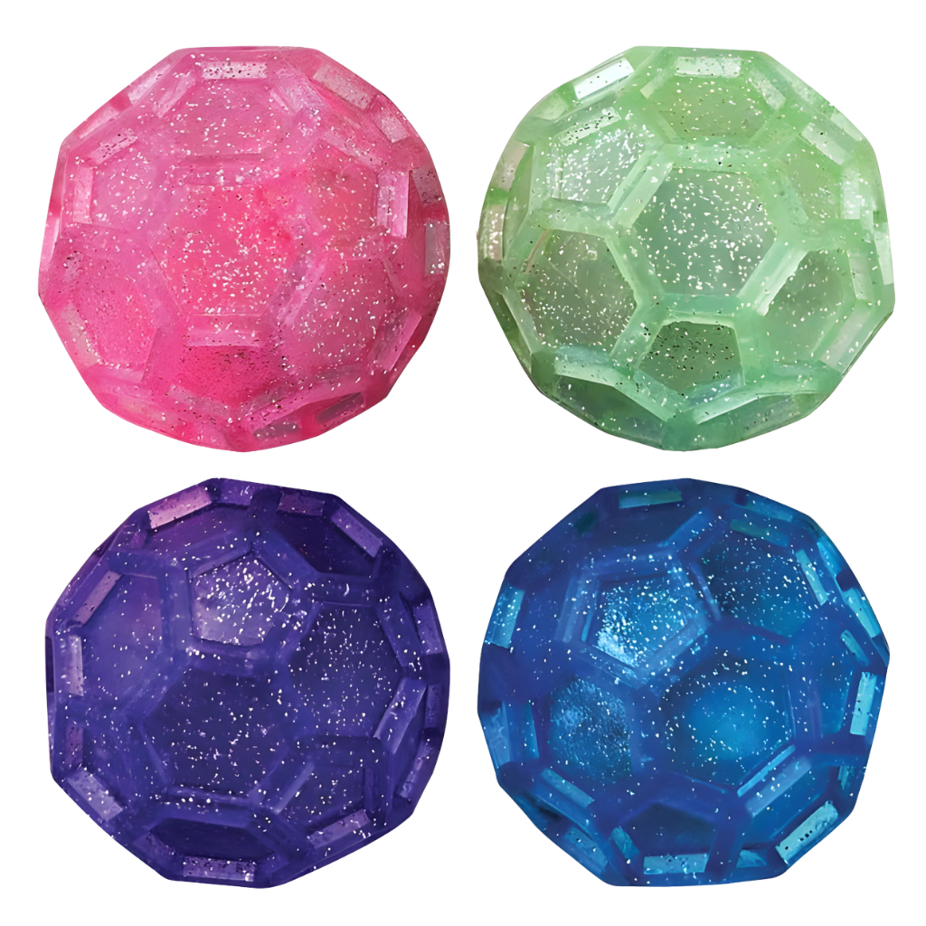Light Up Glitter Geo Ball (4 Asst)