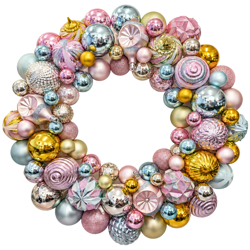 Pastel Bauble Wreath