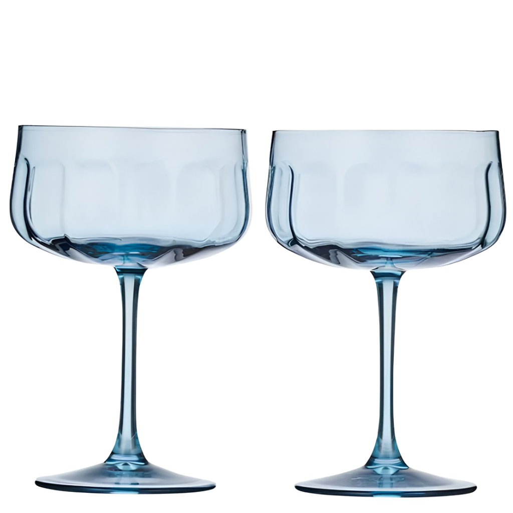 Studio Glass Coupe Set of 2 - Denim