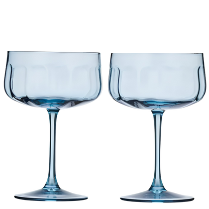Studio Glass Coupe Set of 2 - Denim