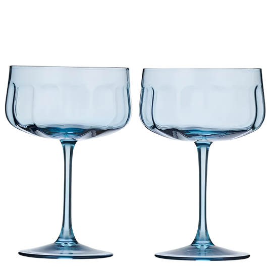 Studio Glass Coupe Set of 2 - Denim