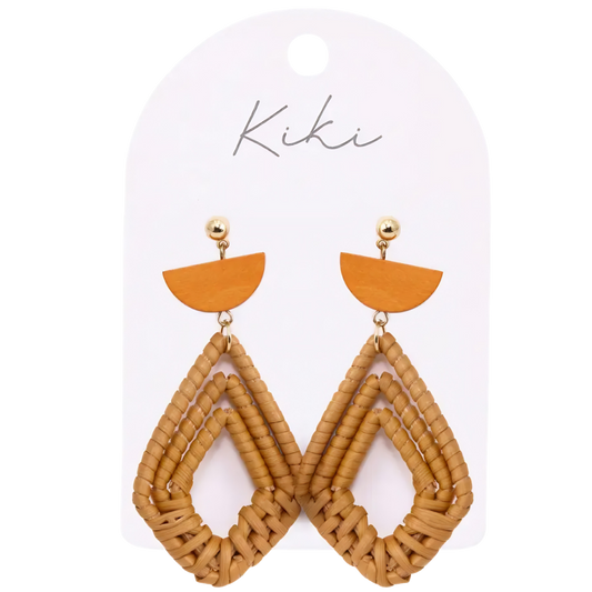 Kiki Earrings - Boho Rattan