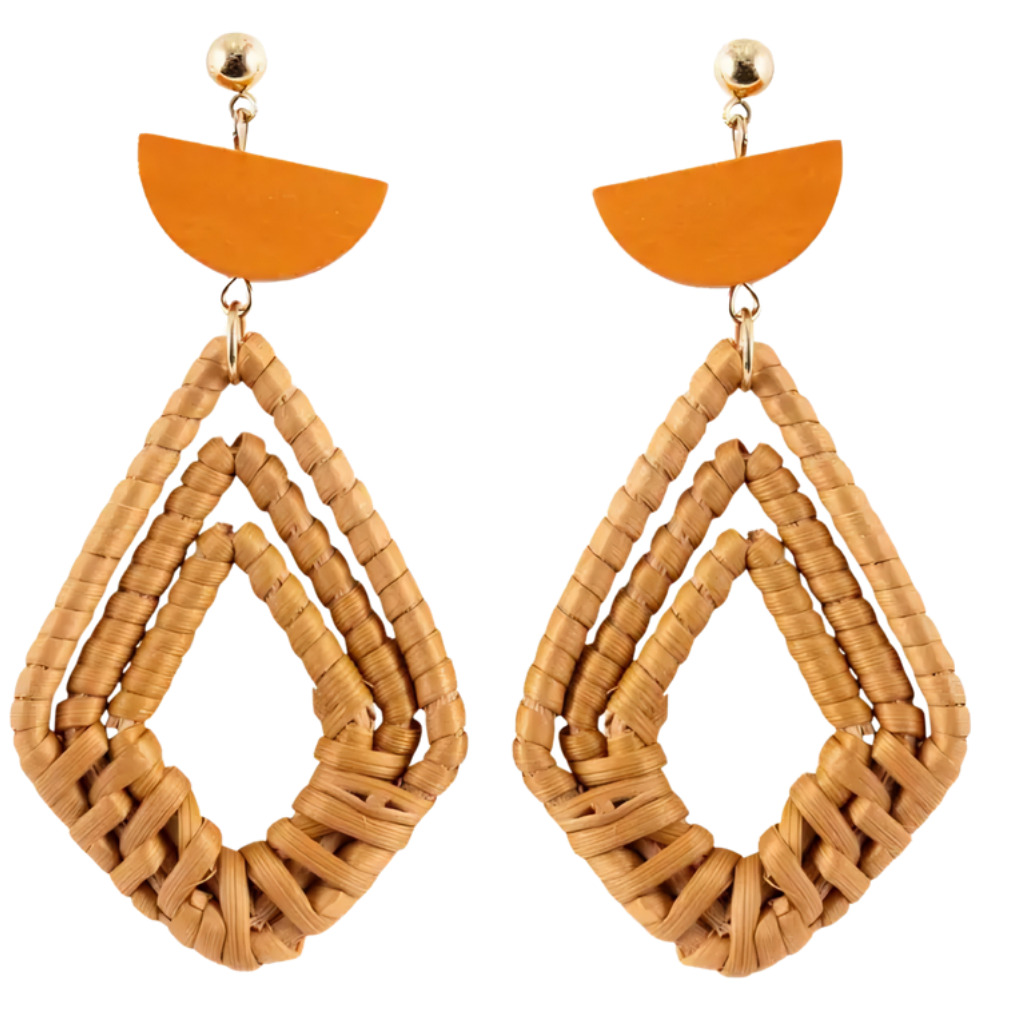 Kiki Earrings - Boho Rattan