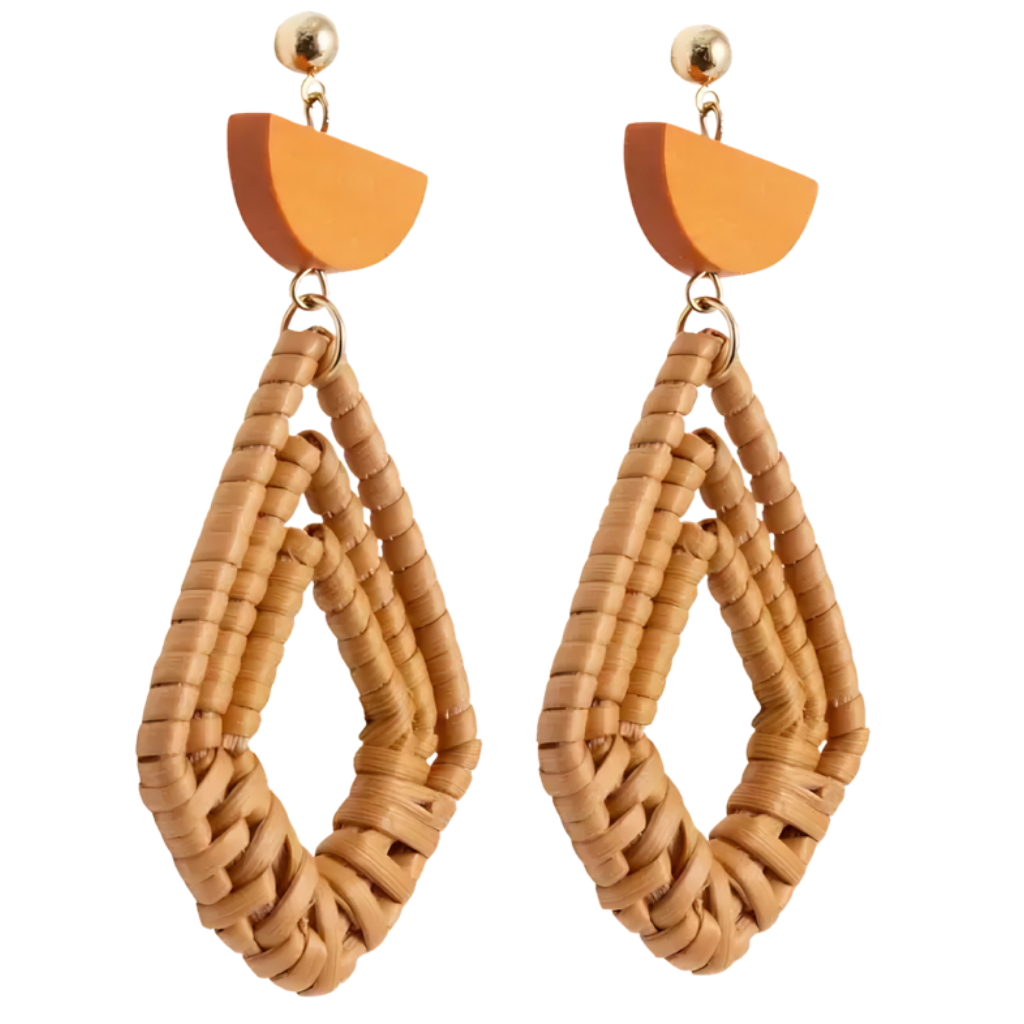 Kiki Earrings - Boho Rattan