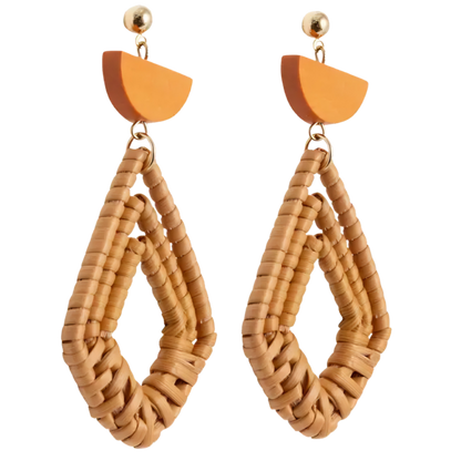Kiki Earrings - Boho Rattan