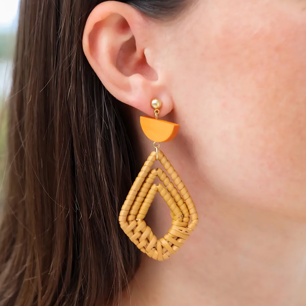 Kiki Earrings - Boho Rattan