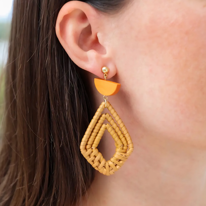 Kiki Earrings - Boho Rattan