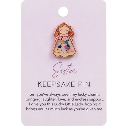 Lucky Little ladies Sister Keepsake Pin