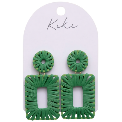 Kiki Earrings - Green Rectangle