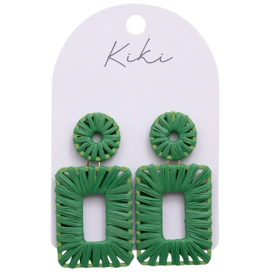 Kiki Earrings - Green Rectangle