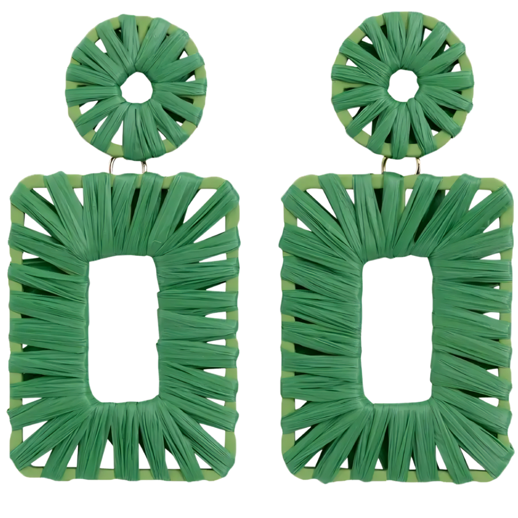 Kiki Earrings - Green Rectangle