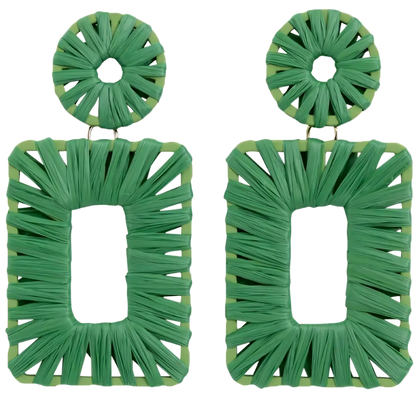 Kiki Earrings - Green Rectangle