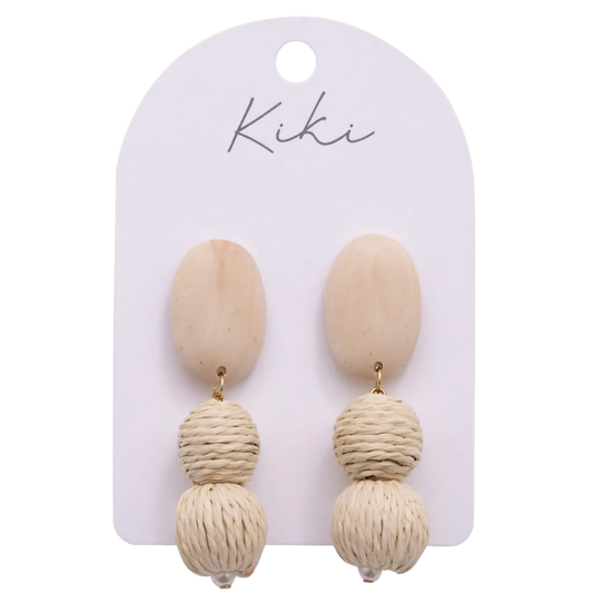 Kiki Earrings - Raw Wood Drop