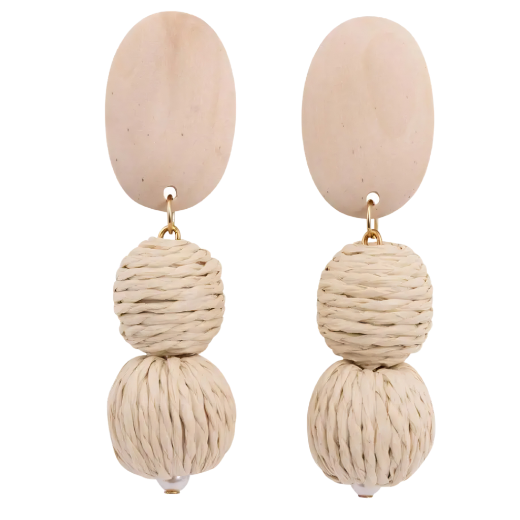Kiki Earrings - Raw Wood Drop