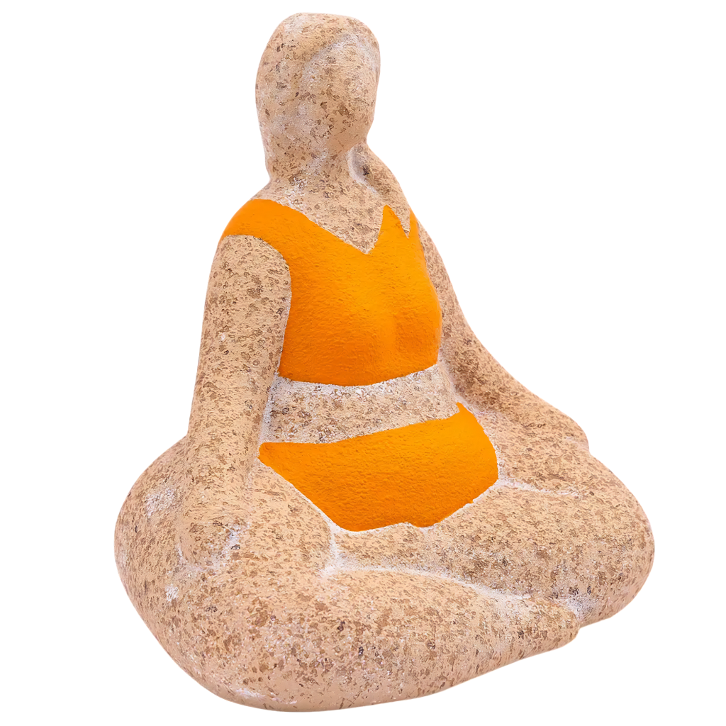 Billie Bathing Terracotta Statue - Orange