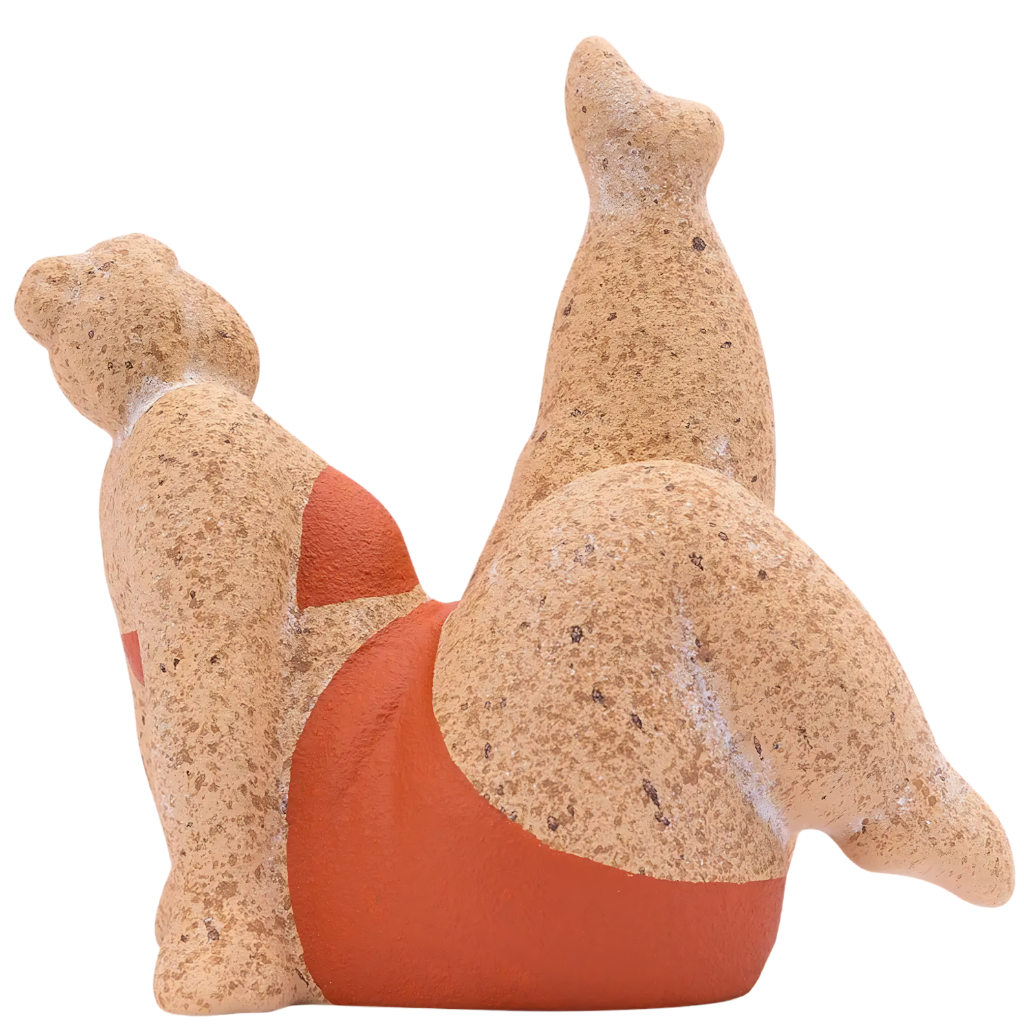 Billie Bathing Terracotta Statue - Red