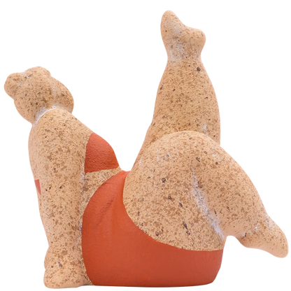 Billie Bathing Terracotta Statue - Red