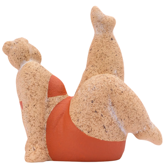 Billie Bathing Terracotta Statue - Red