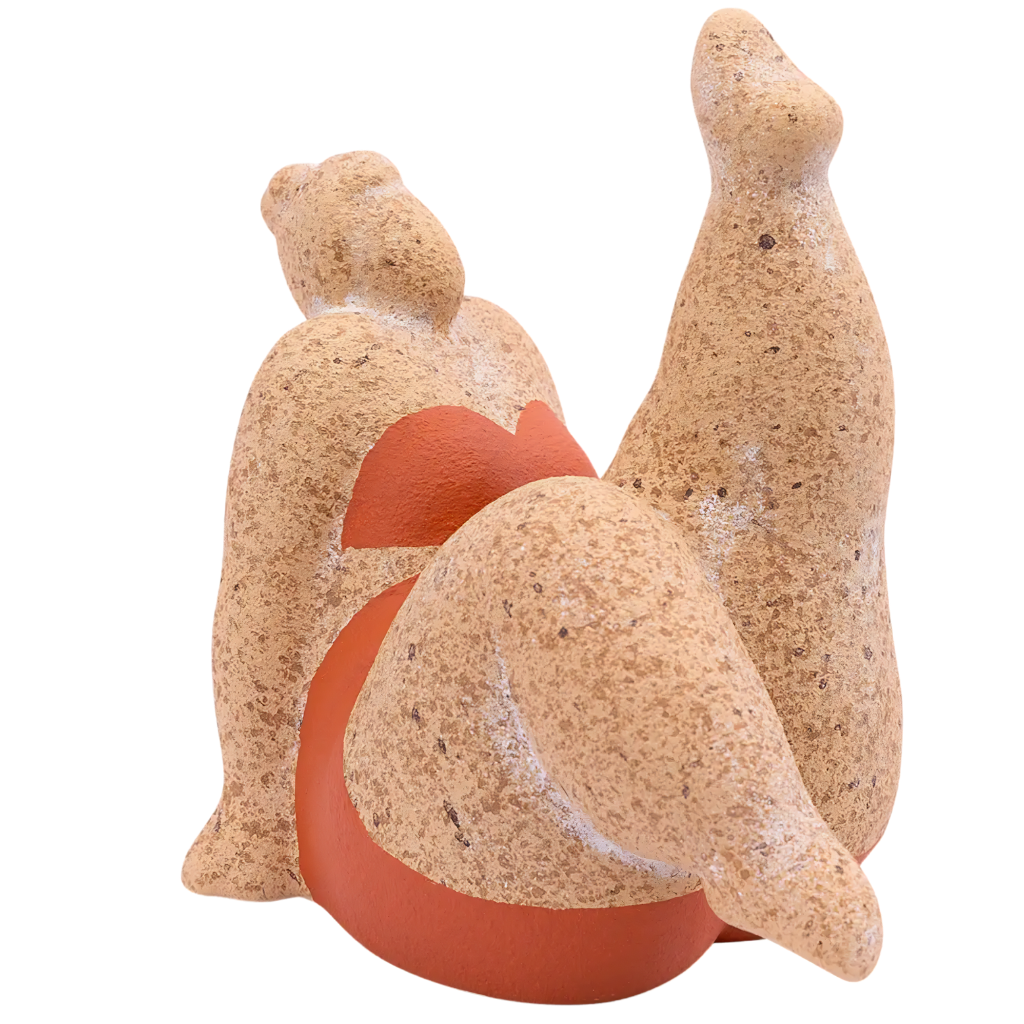 Billie Bathing Terracotta Statue - Red