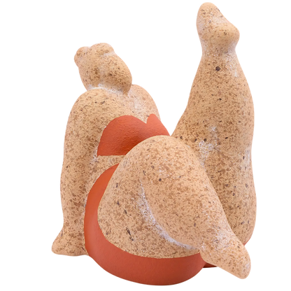 Billie Bathing Terracotta Statue - Red