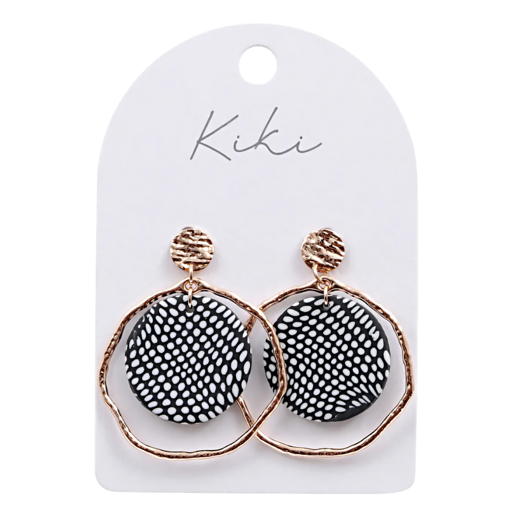 Kiki Earrings - Monochrome Clay Hoops