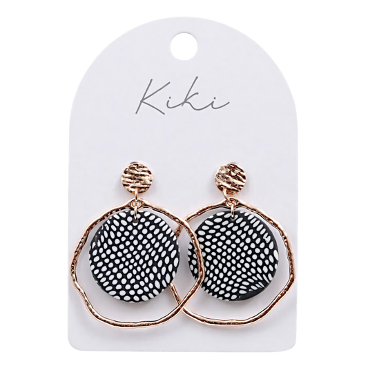Kiki Earrings - Monochrome Clay Hoops