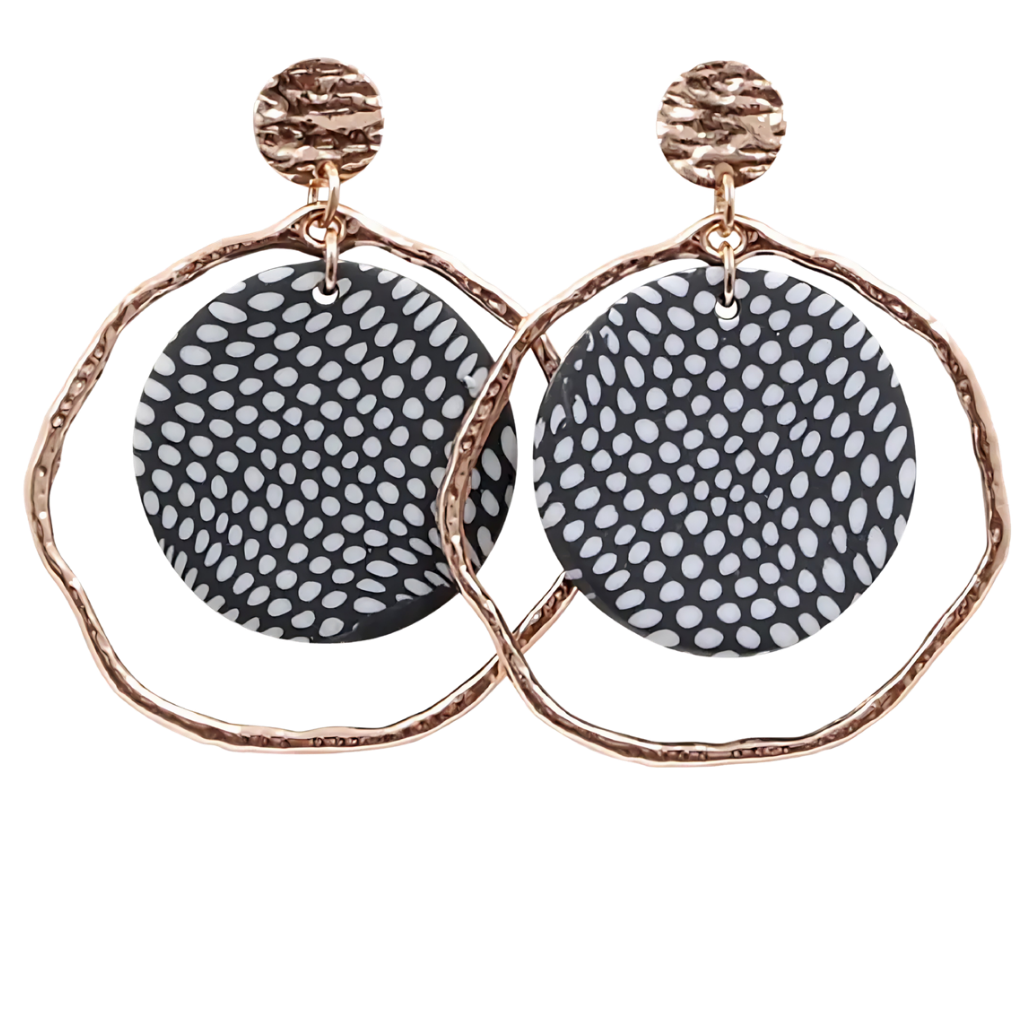 Kiki Earrings - Monochrome Clay Hoops