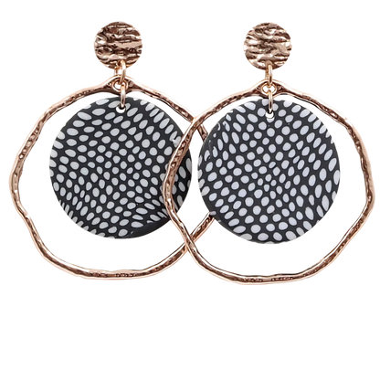 Kiki Earrings - Monochrome Clay Hoops