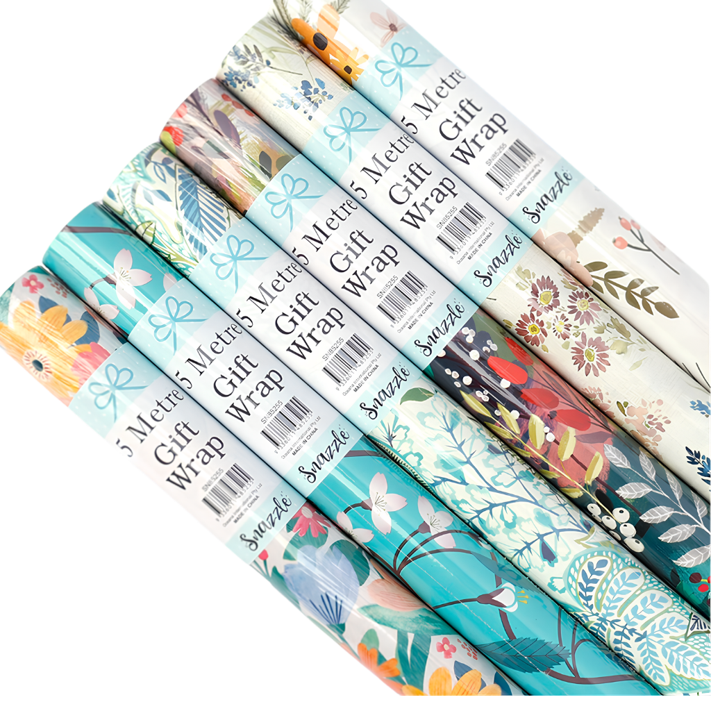 Roll Wrap - Botanical Assorted (5m) [Des.:Bright Flowers]