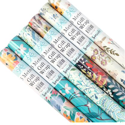 Roll Wrap - Botanical Assorted (5m) [Des.:Bright Flowers]