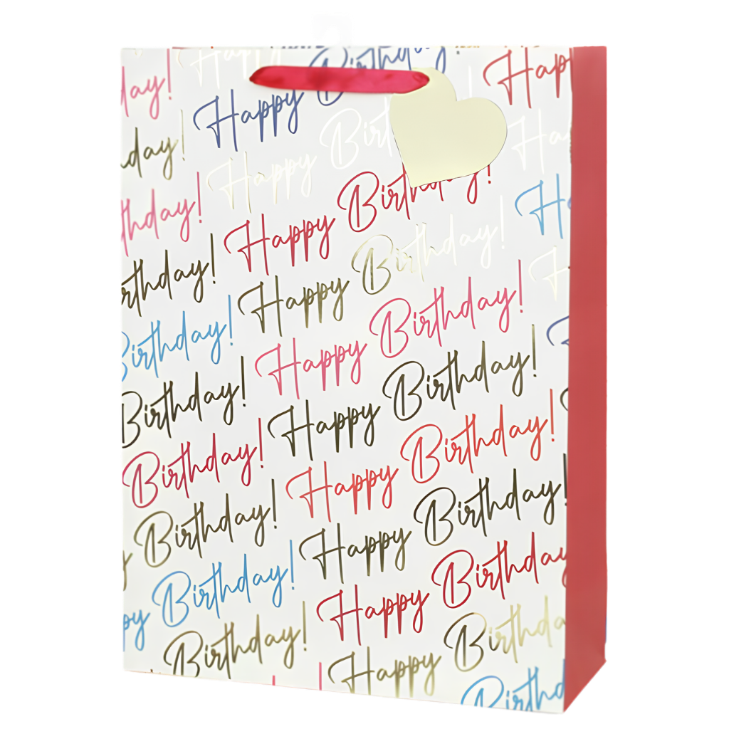 Gift Bag - Happy Birthday Script [Sz:Small]