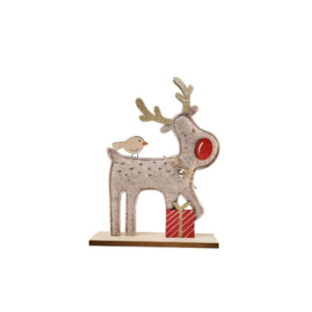 Felt MDF Standing Reindeer