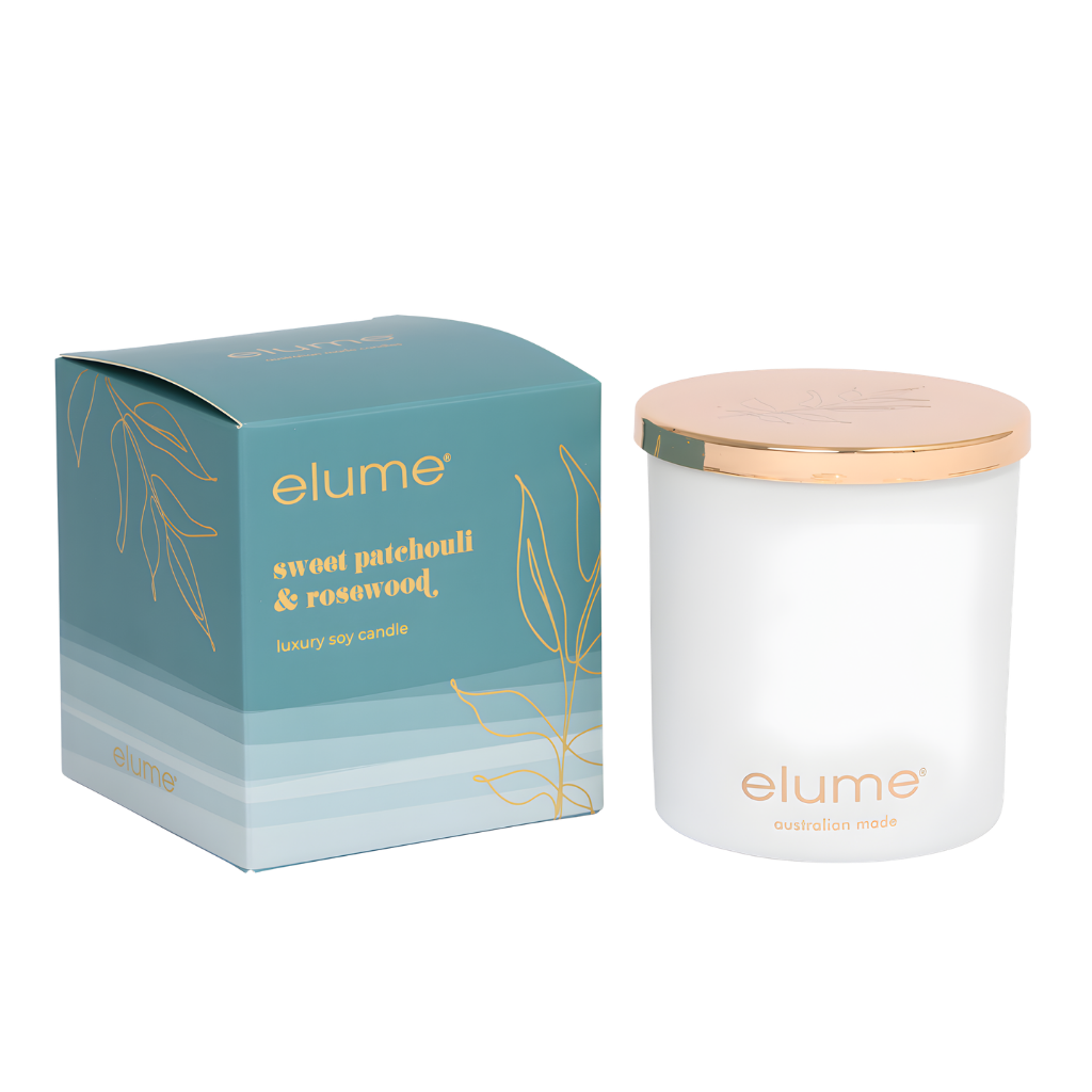 Elume: Sweet Patchouli & Rosewood Candle