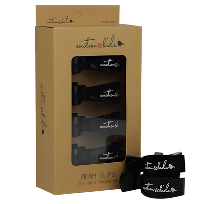 Black Pram Clip (4pk)