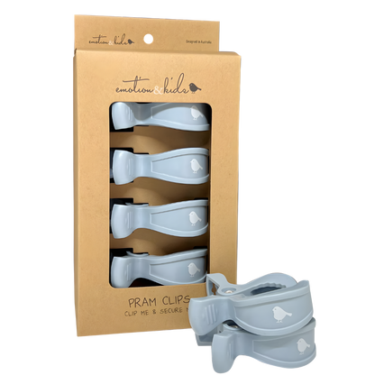 Dusty Blue Pram Clip (4pk)