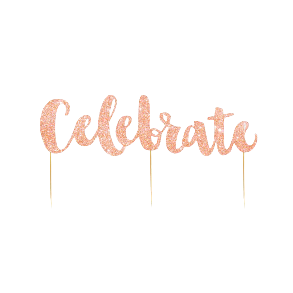 Cake Topper Celebrate [Col.:ROSE GOLD]